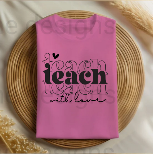 Inspire with kindness and love in this Teach with Love Shirt! Designed for educators who care, this aesthetic teacher t-shirt is soft, comfortable, and stylish. Whether you're in the classroom or on a casual day out, this shirt is perfect for showing your dedication to teaching