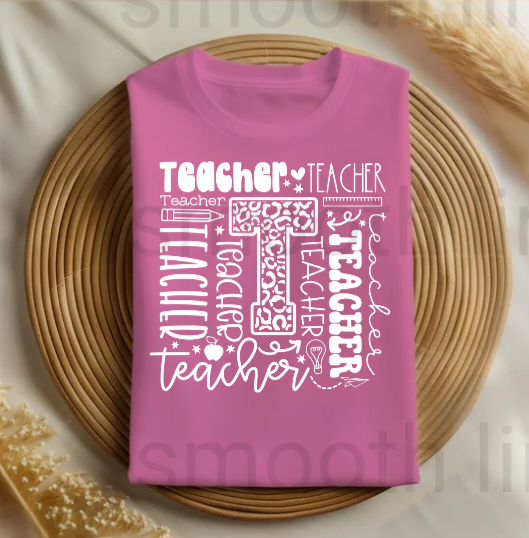 Show off your love for teaching with this Aesthetic Teacher Shirt! Featuring a stylish design that includes "Teacher" with a creative twist, this shirt is perfect for educators who want to express their passion in a fun way.