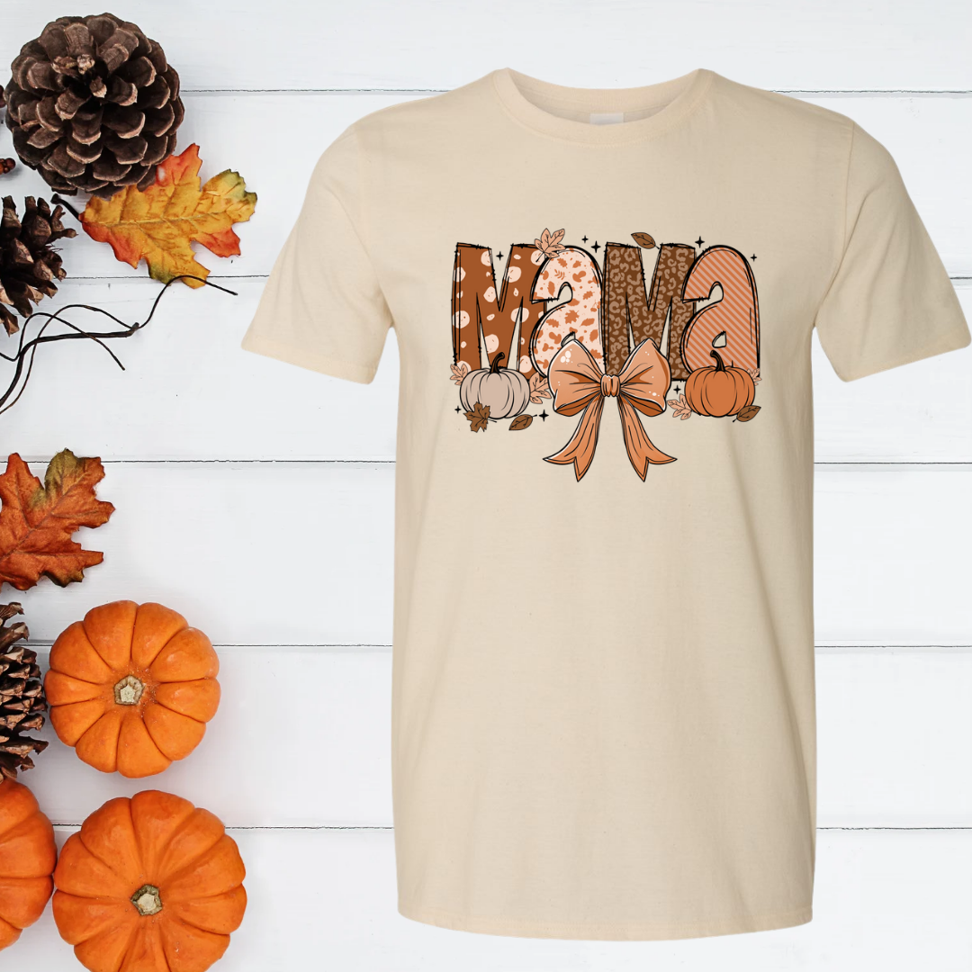 Get into the spirit of the season with this cute "Fall Mama" t-shirt! Featuring a trendy leopard coquette pumpkin design, this shirt is perfect for all the moms who love pumpkin season. Made from soft, cozy fabric, it’s great for layering or wearing on its own during crisp fall days. 