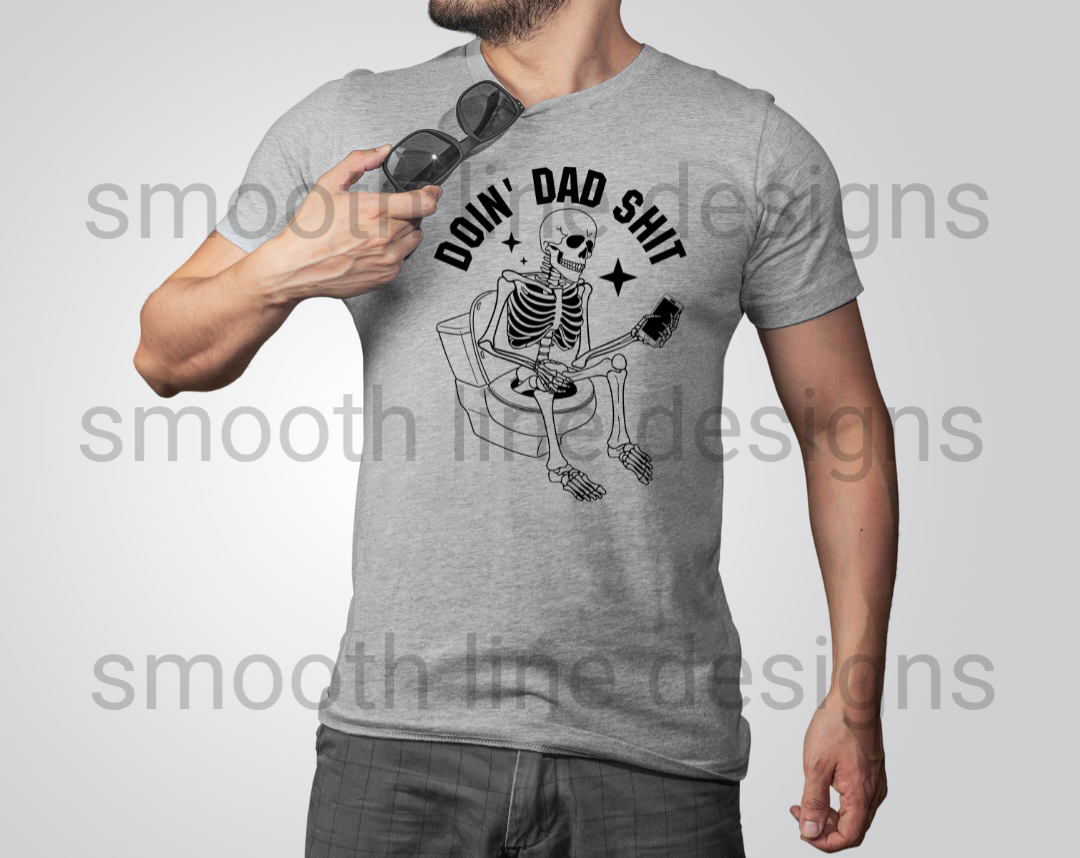 Show off your dad pride with this funny "Doing Dad Shit" t-shirt! Made from soft, comfortable fabric, this cool dad shirt is perfect for casual wear, whether you’re running errands, playing with the kids, or just chilling at home. 