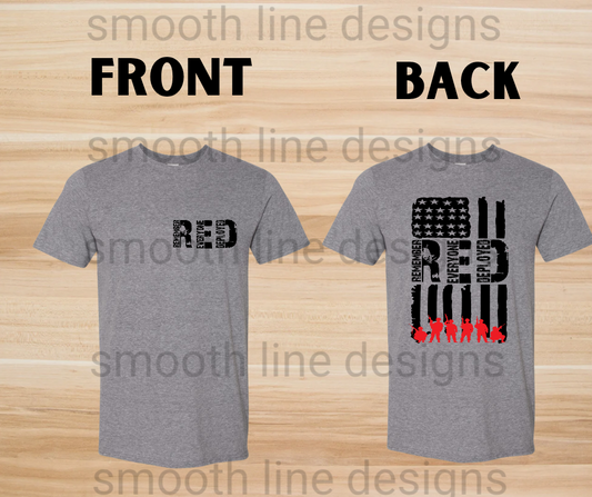 Show your support for our brave men and women with this Red Remember Everyone Deployed (R.E.D.) Shirt. Featuring a bold USA military flag design, this shirt honors our troops and veterans.